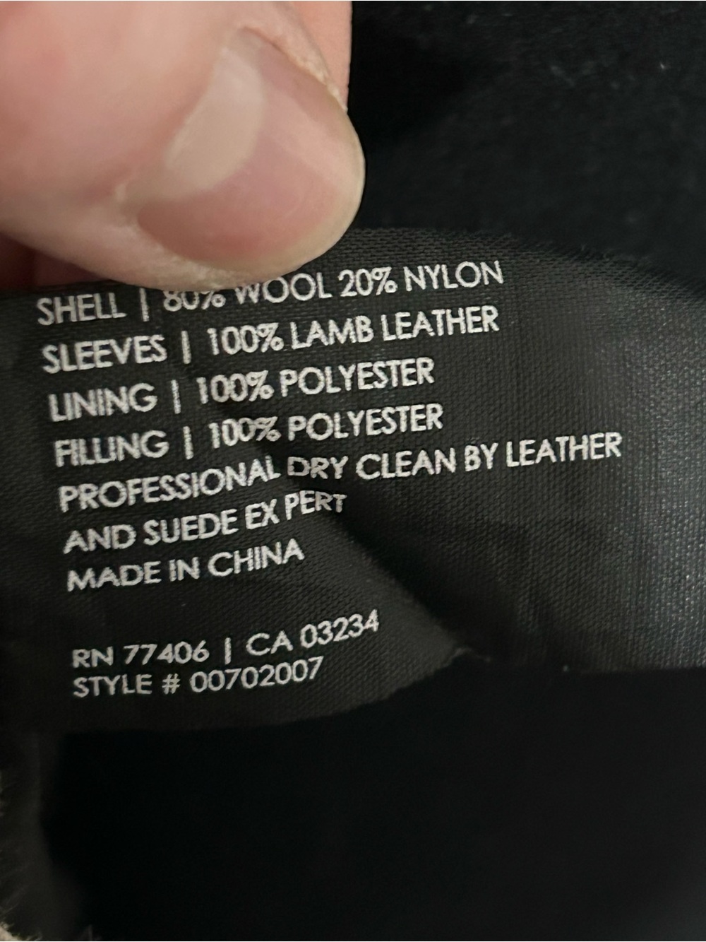 Italian Wool Quilted Lamb Leather Coat Small Black - Club Monaco - Picture 12 of 14